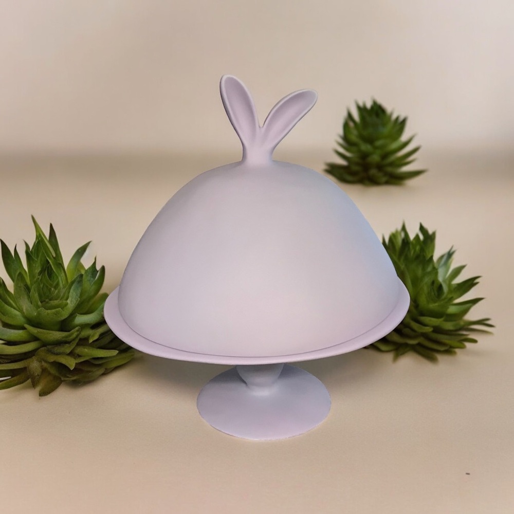 Tina Frey Designs Lilac Bunny Cloche Cake Stand